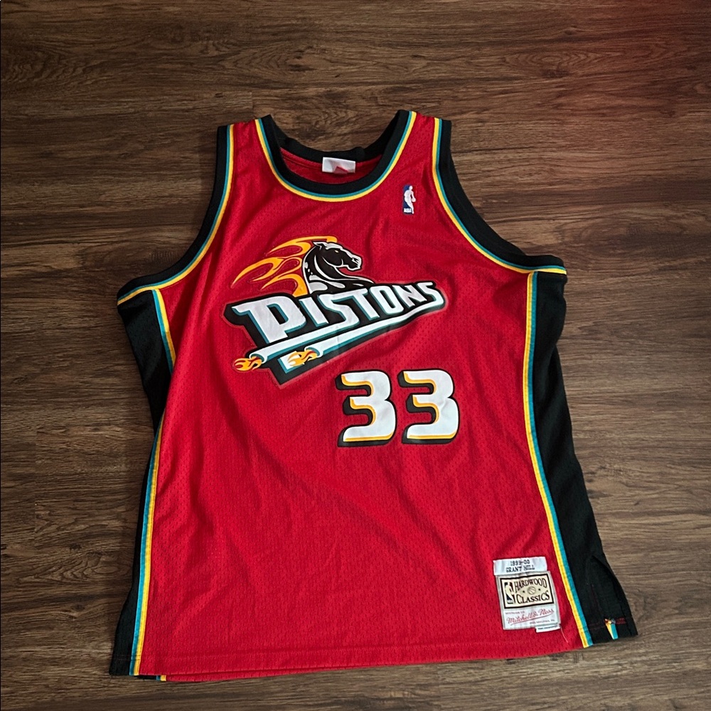 Mitchell & Ness Red Pistons Jersey